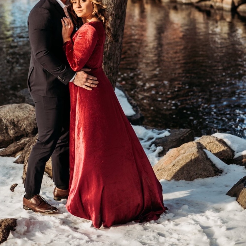 Red velvet dress